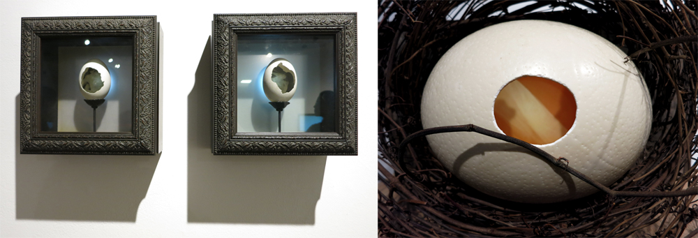 "Off the Egg in the Heart - Part III" Traditional Artist: Gretjen Helene, New Media Artist: Jamie Kosoy
