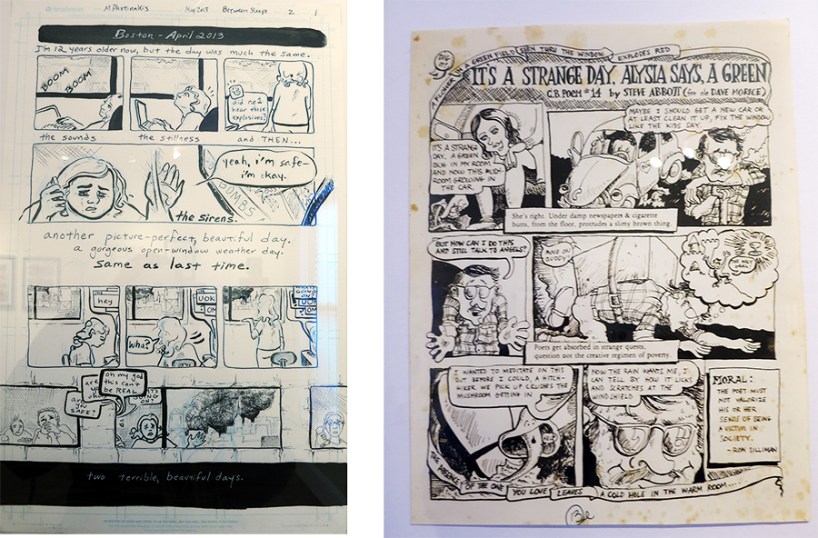 Left: "Between Sleeps #2 - For My Boston Strong" by Maria Photinakis, Right: "It's A Strange Day Alysia Said" by Steve Abbott